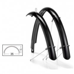 SKÄRMSET 28""/622, HELTÄCKANDE SVART 35mm, Polykarbon PC""