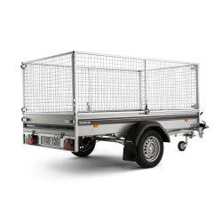 Släpvagn med galler inv L258 x  B128 x H07