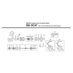 Shimano Kulring Nexus 3 Vänster 3/16x14st SG3C40