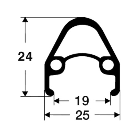 FÄLG 622-19 700C Dubbelbottnad/Silver 36Hål