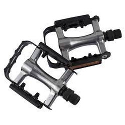 Pedal metal 9/16 silver + black